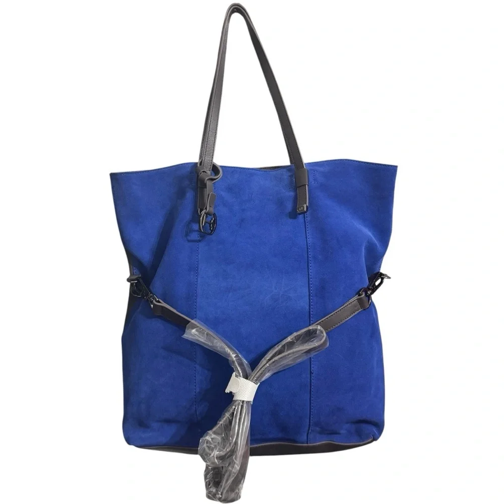 Halston Heritage Blue Suede, Foldover Tote